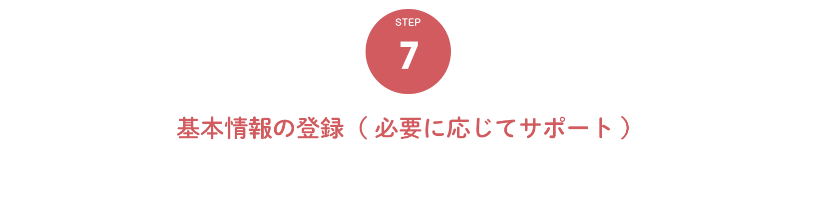 ７．基本情報の登録（ 必要に応じてサポート ）